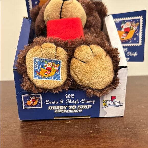 2012 In the Mailbox Santa & Sleigh Forever Stamp Teddy Bear NIB - Picture 7 of 8
